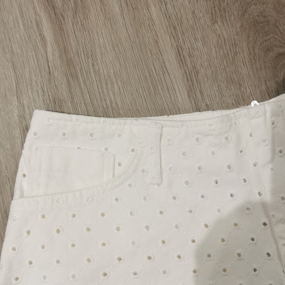 Zara open work all Cotton embroidery denim short - Picture 7 of 8